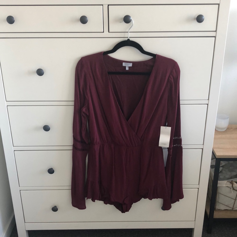 Maroon romper, size M, from Tobi.